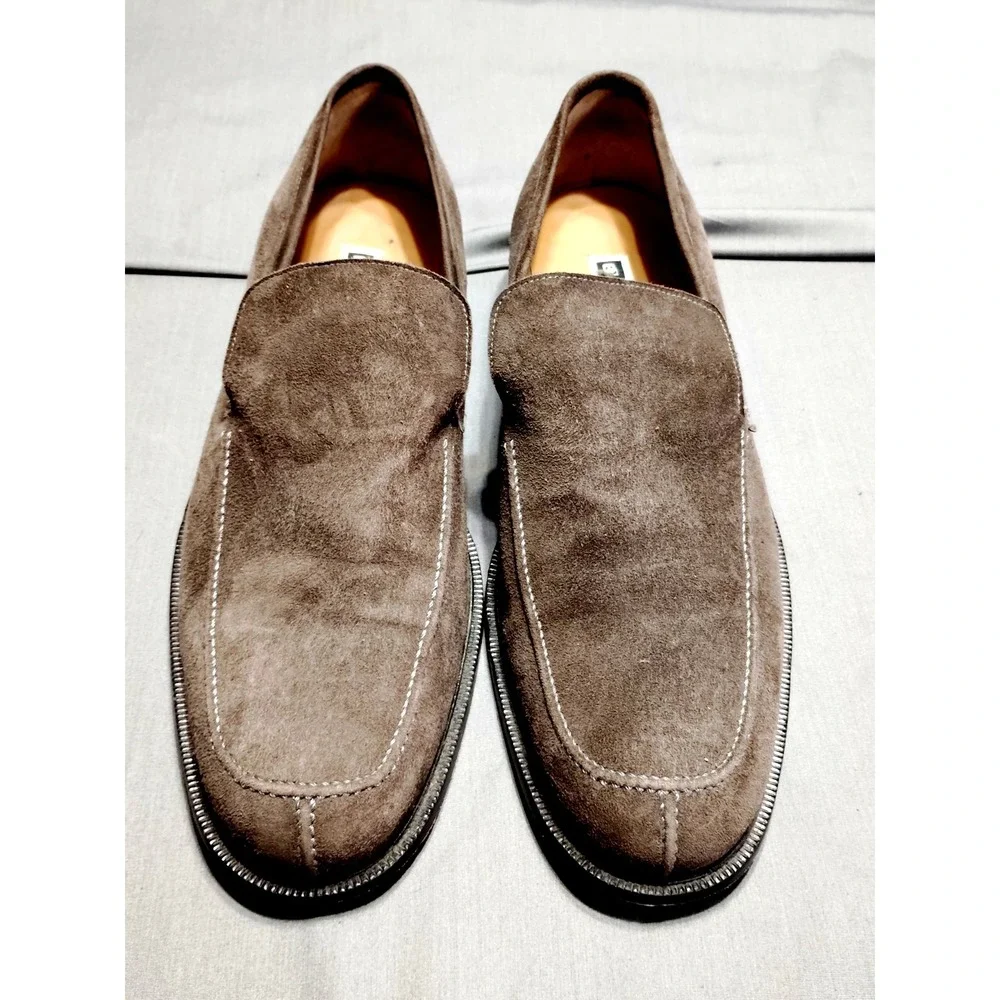 Bachrach Men 12 Brown Suede Driving Loafers Moc Toe Slip‑On Casual Resort‎ Shoes